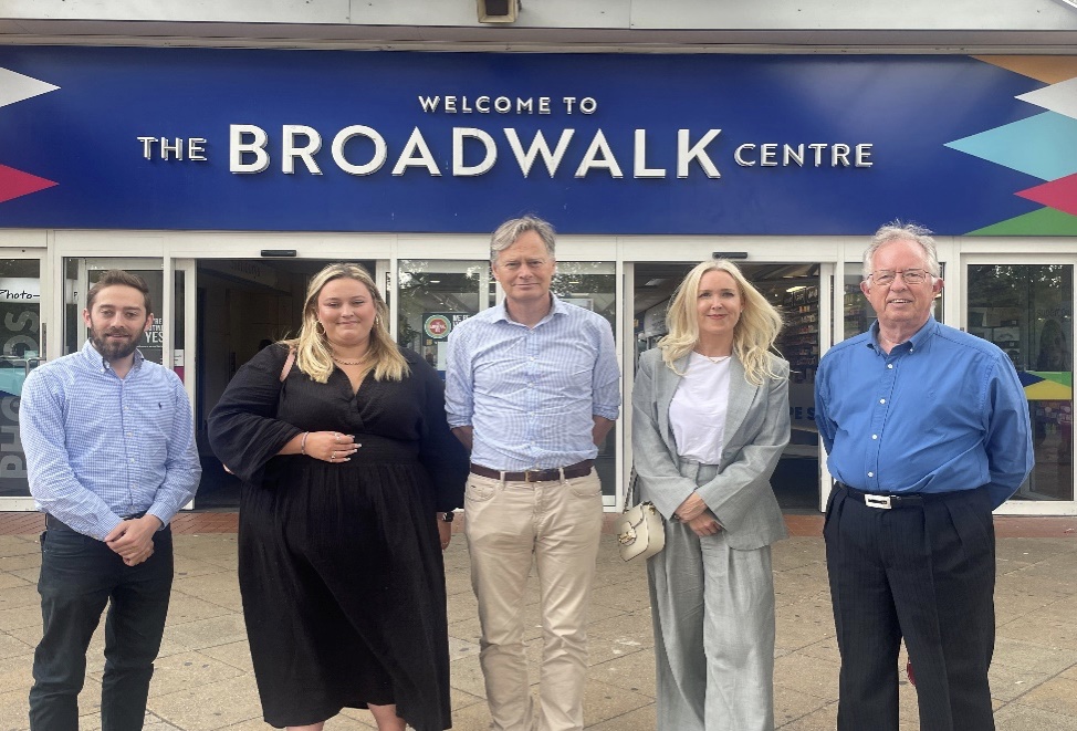 Julie at the Broadwalk Centre in Edgware with MP Matthew Offord