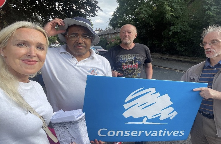 Julie campaigning with the Camden team