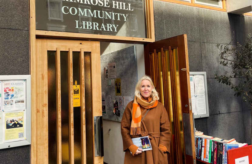 Julie Redmond outside Primrose Hill Community Library